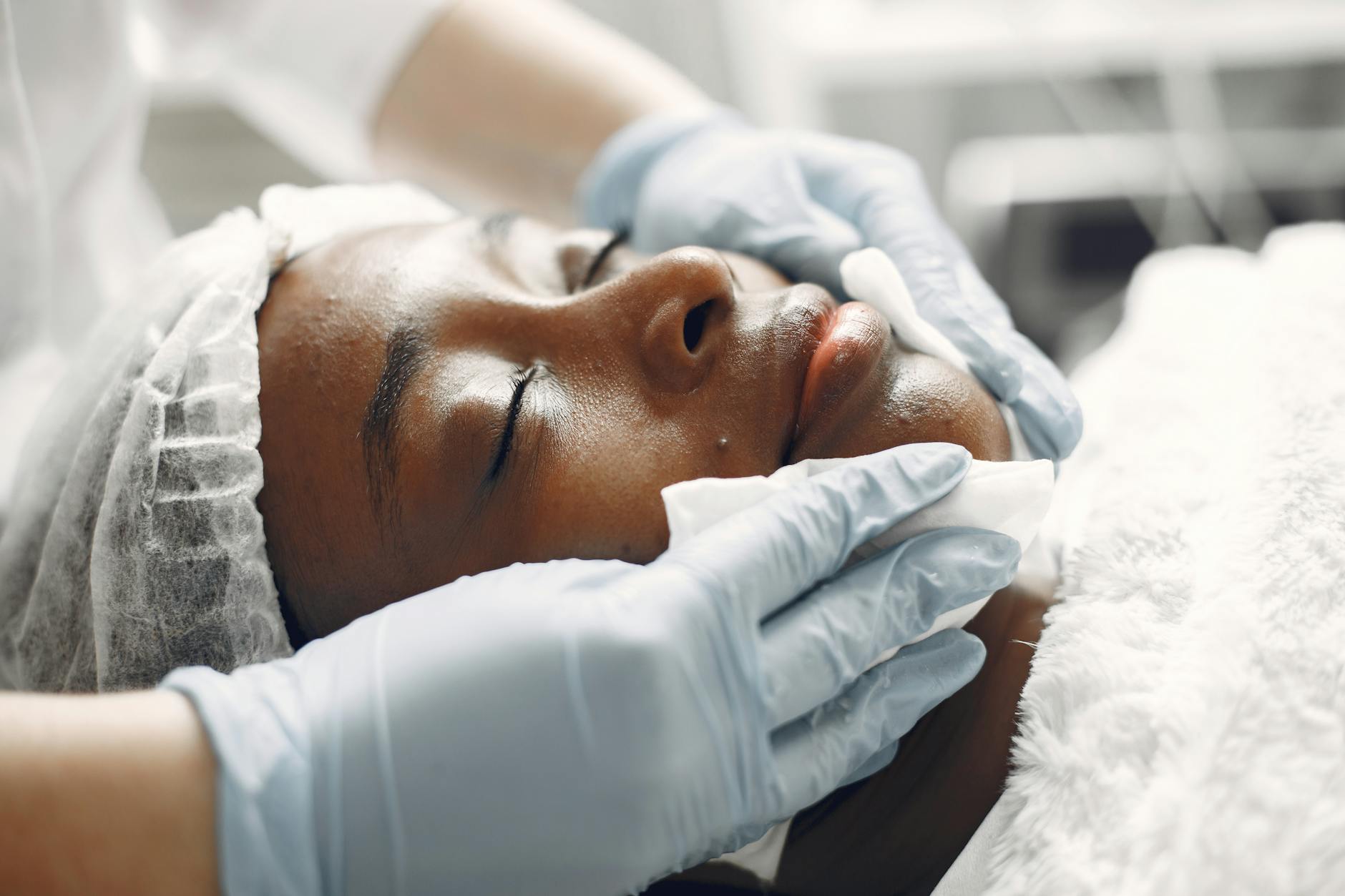 woman getting a facial treatment